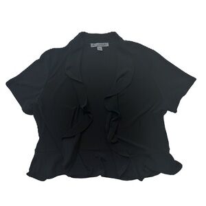 Black Short Sleeve Cropped Cardigan